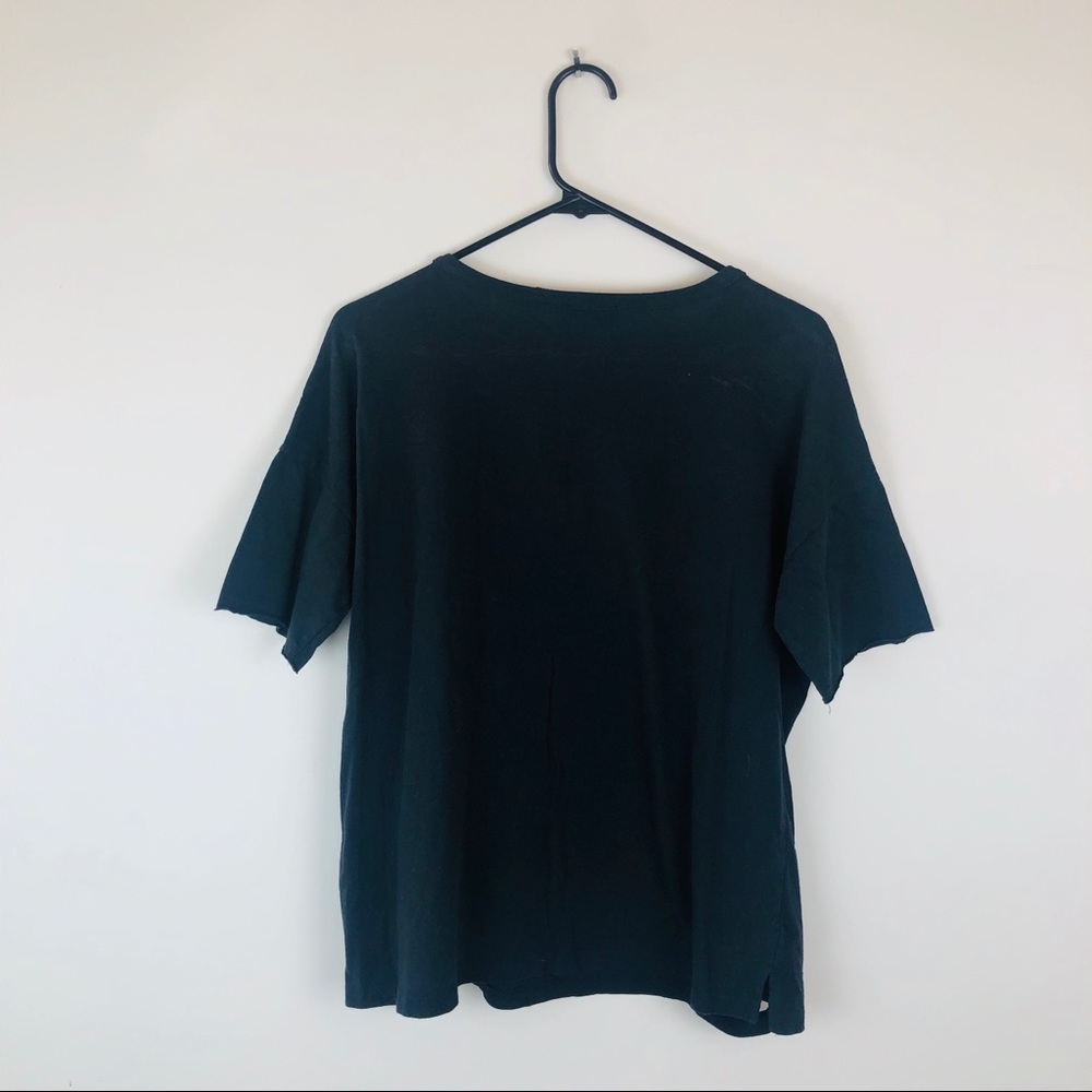 Topshop Raise Hell Distressed Graphic Tee Grunge Choker Top US 6 - Picture 9 of 10